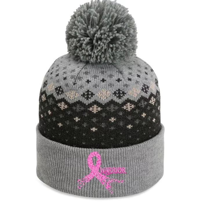 Breast Cancer Warrior The Baniff Cuffed Pom Beanie