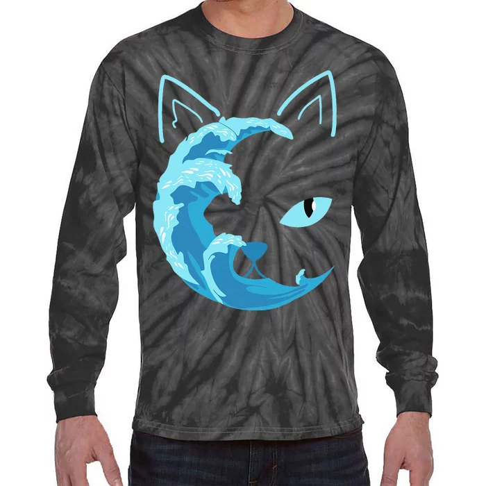 Blue Cats Wave For Kamala Funny Blue Wave Of Cat Ladies Gift Tie-Dye Long Sleeve Shirt