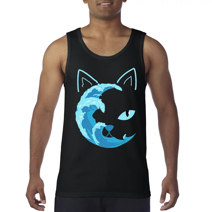 Blue Cats Wave For Kamala Funny Blue Wave Of Cat Ladies Gift Tank Top