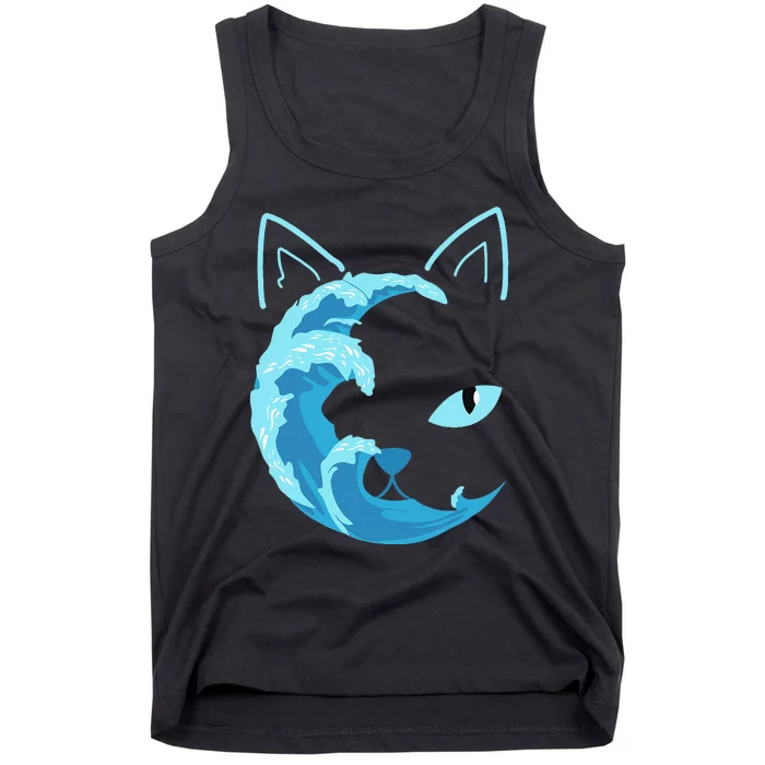 Blue Cats Wave For Kamala Funny Blue Wave Of Cat Ladies Gift Tank Top