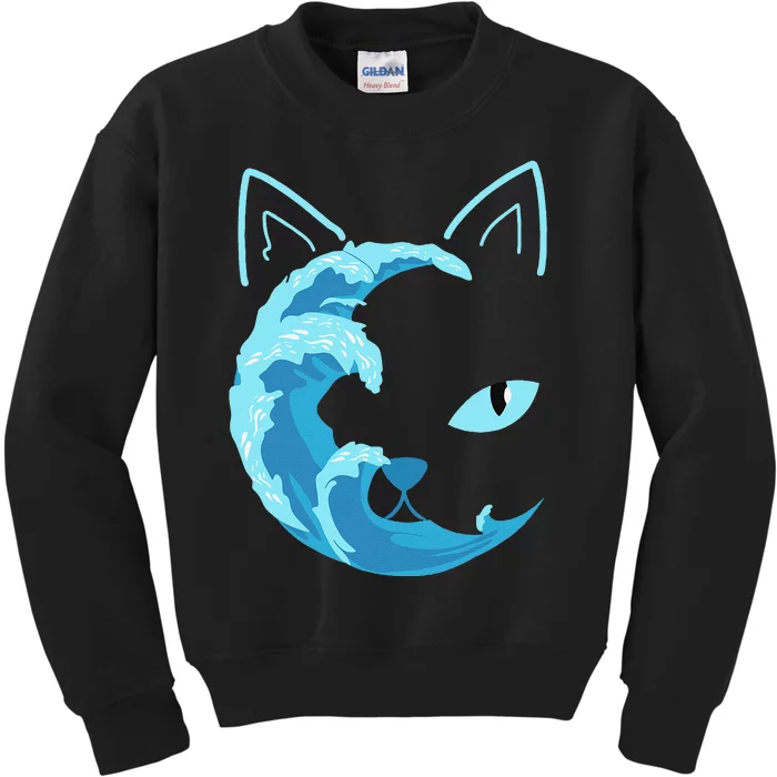 Blue Cats Wave For Kamala Funny Blue Wave Of Cat Ladies Gift Kids Sweatshirt