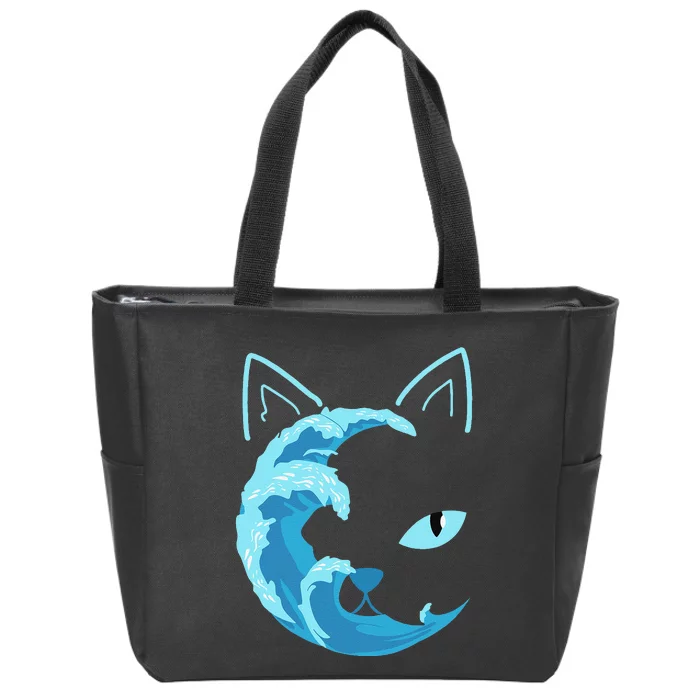 Blue Cats Wave For Kamala Funny Blue Wave Of Cat Ladies Gift Zip Tote Bag