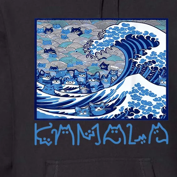 Blue Cats Wave Childless Cat Lady For Kama 2024 Premium Hoodie