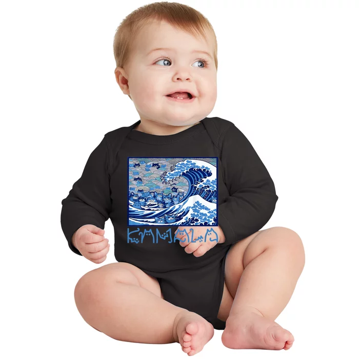 Blue Cats Wave Childless Cat Lady For Kama 2024 Baby Long Sleeve Bodysuit