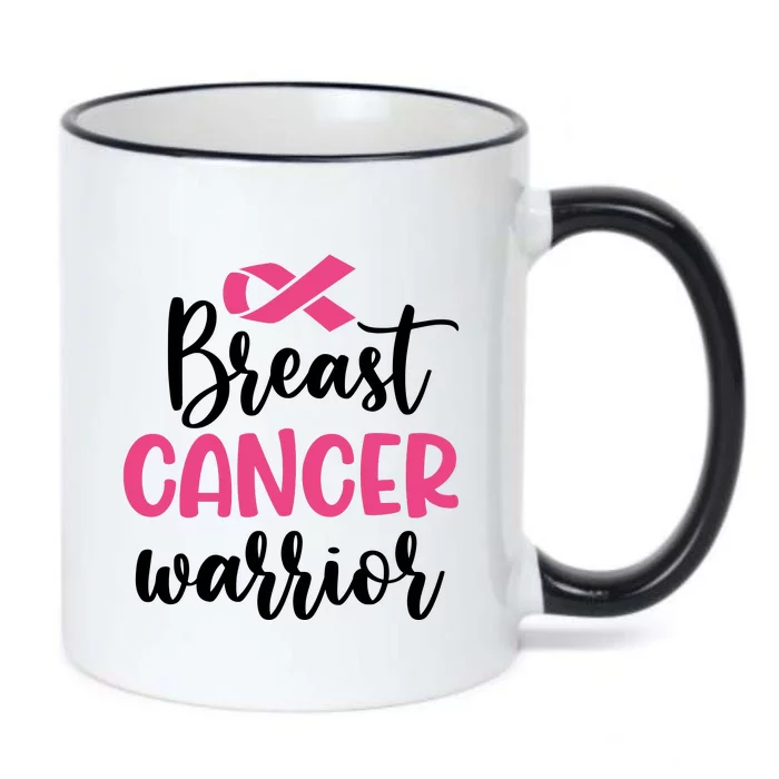 Breast Cancer Warrior Pink Ribbon Breast Cancer Black Color Changing Mug