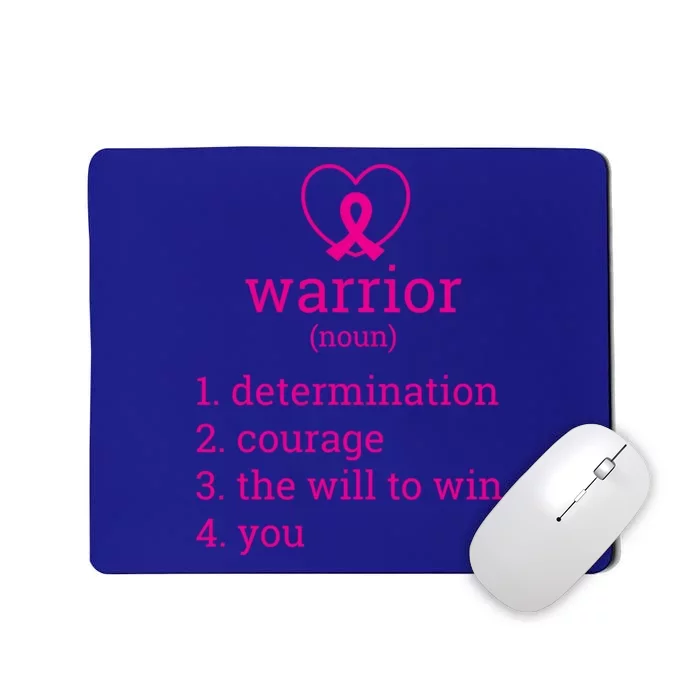 Breast Cancer Warrior Definition Great Gift Pink Heart Ribbon Great Gift Fight G Mousepad