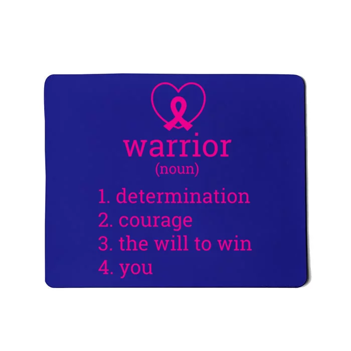 Breast Cancer Warrior Definition Great Gift Pink Heart Ribbon Great Gift Fight G Mousepad