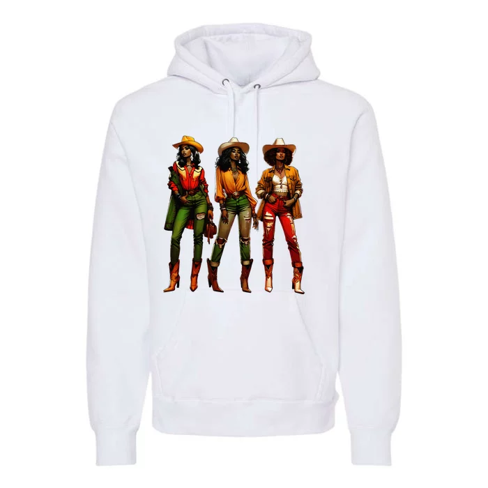 Black Cowgirl Western Rodeo Juneteenth Freedom Texas Premium Hoodie