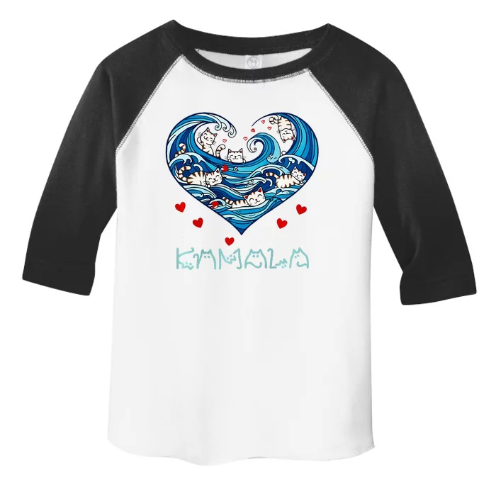 Blue Cats Wave Heart For Kamala Harris Cat Owners Toddler Fine Jersey T-Shirt