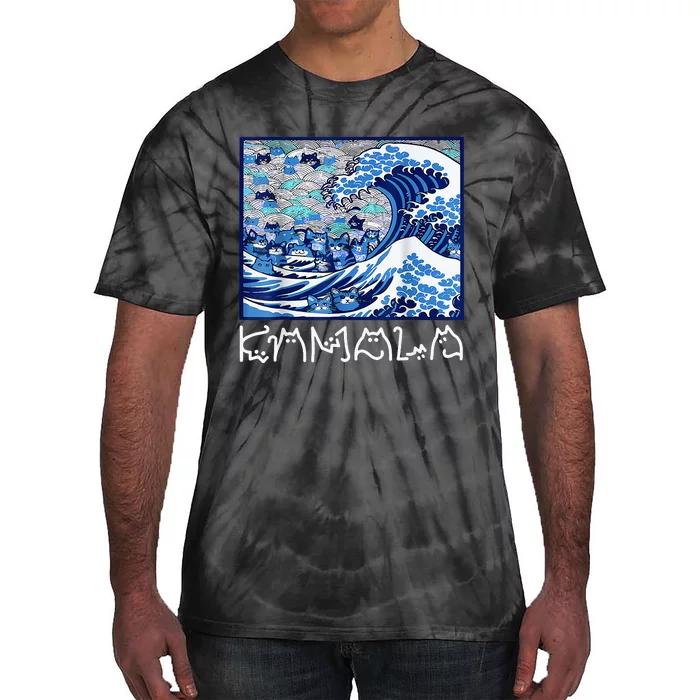 Blue Cats Wave For Kamala Tie-Dye T-Shirt