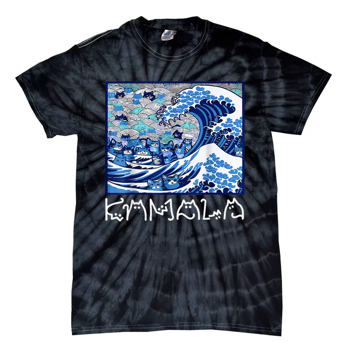 Blue Cats Wave For Kamala Tie-Dye T-Shirt