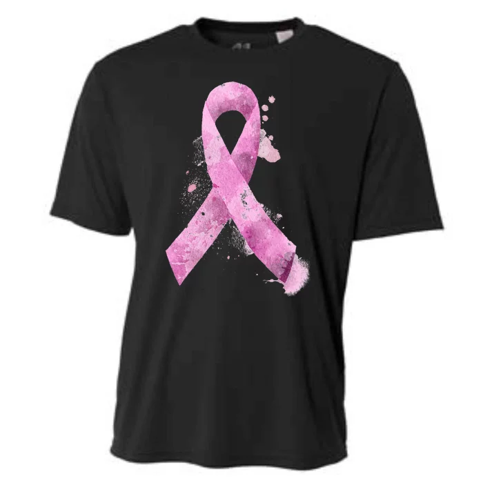 Breast Cancer Watercolor Ribbon Cooling Performance Crew T-Shirt