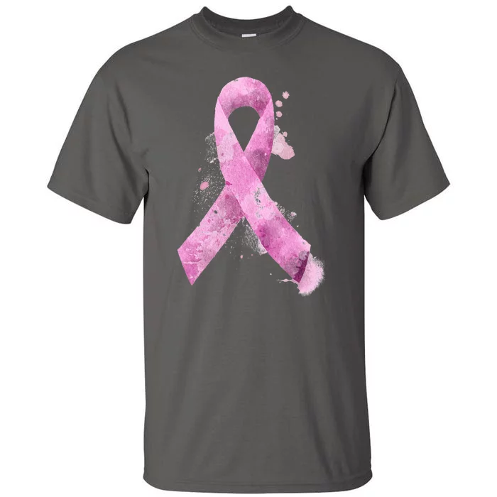 Breast Cancer Watercolor Ribbon Tall T-Shirt