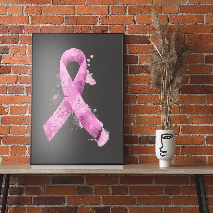 Breast Cancer Watercolor Ribbon Poster