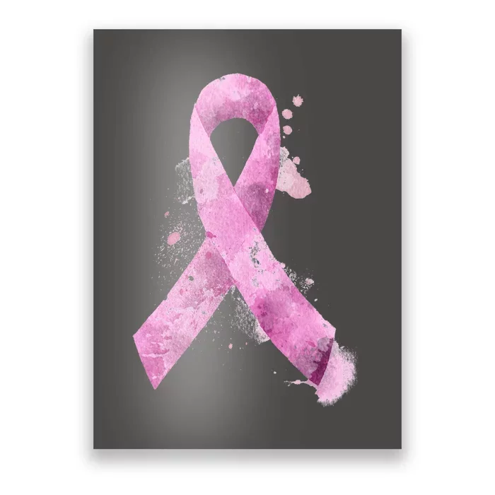 Breast Cancer Watercolor Ribbon Poster