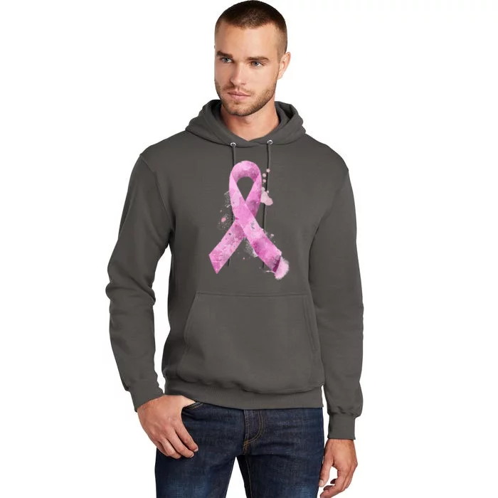 Breast Cancer Watercolor Ribbon Tall Hoodie