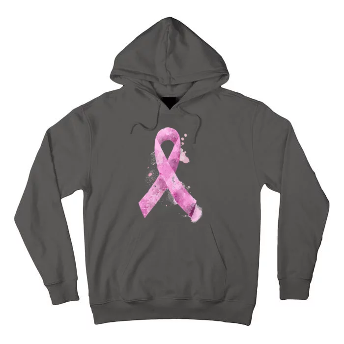 Breast Cancer Watercolor Ribbon Tall Hoodie