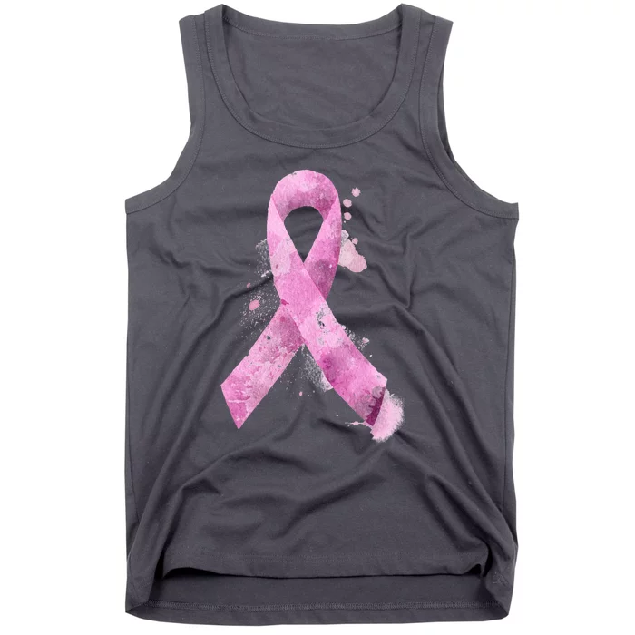 Breast Cancer Watercolor Ribbon Tank Top