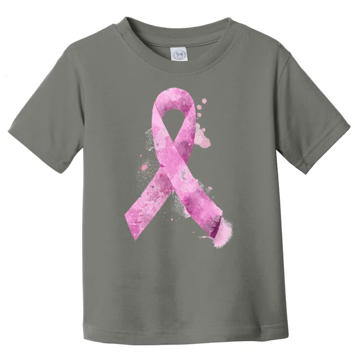 Breast Cancer Watercolor Ribbon Toddler T-Shirt