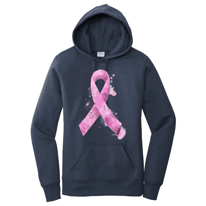 Breast Cancer Watercolor Ribbon Women's Pullover Hoodie