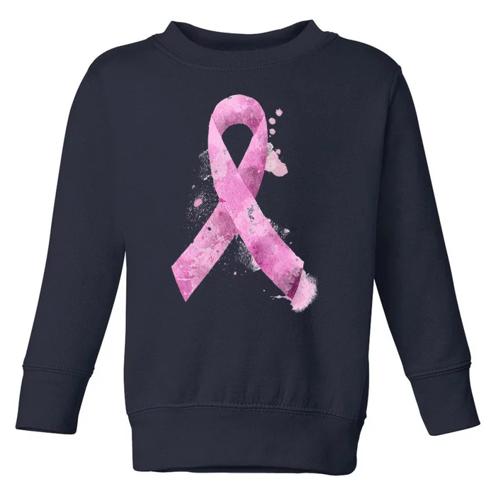 Breast Cancer Watercolor Ribbon Toddler Sweatshirt