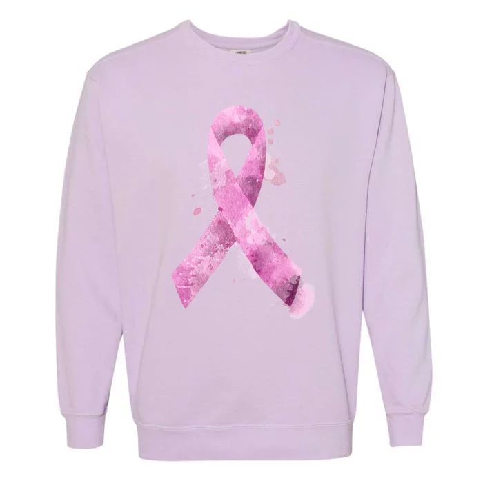 Breast Cancer Watercolor Ribbon Garment-Dyed Sweatshirt