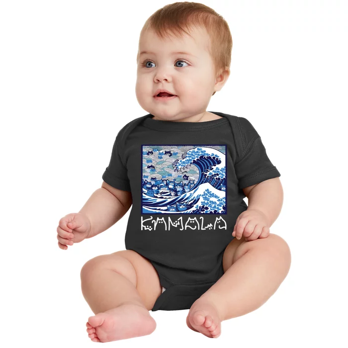 Blue Cats Wave For Kamala Funny Baby Bodysuit