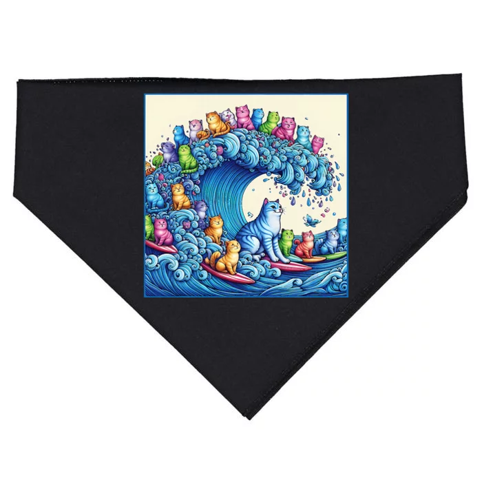 Blue Cats Wave For Kamala USA-Made Doggie Bandana