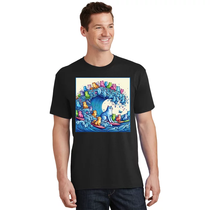 Blue Cats Wave For Kamala T-Shirt