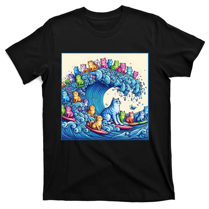 Blue Cats Wave For Kamala T-Shirt