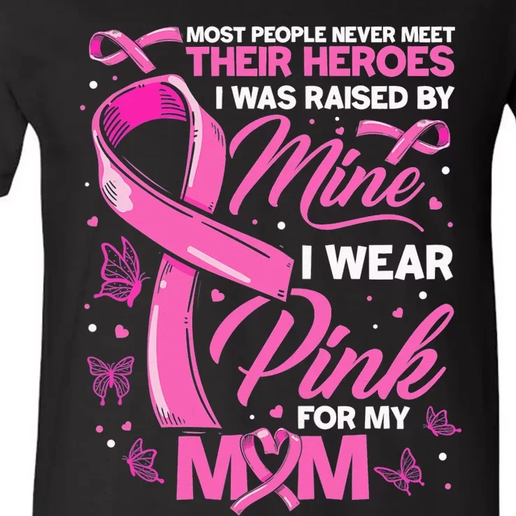 Breast Cancer Warrior Breast Cancer Awareness Pink October V-Neck T-Shirt