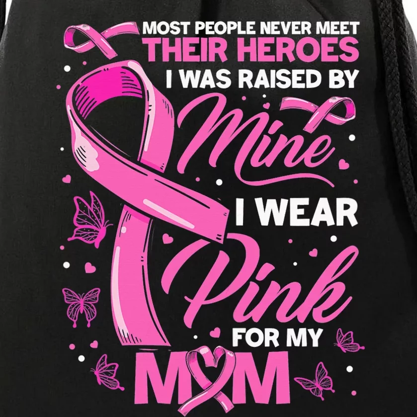 Breast Cancer Warrior Breast Cancer Awareness Pink October Drawstring Bag