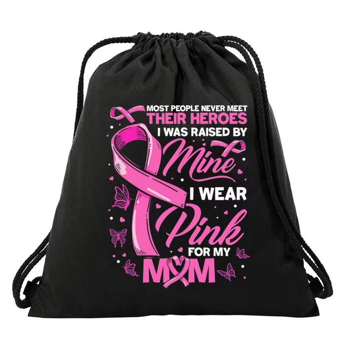 Breast Cancer Warrior Breast Cancer Awareness Pink October Drawstring Bag