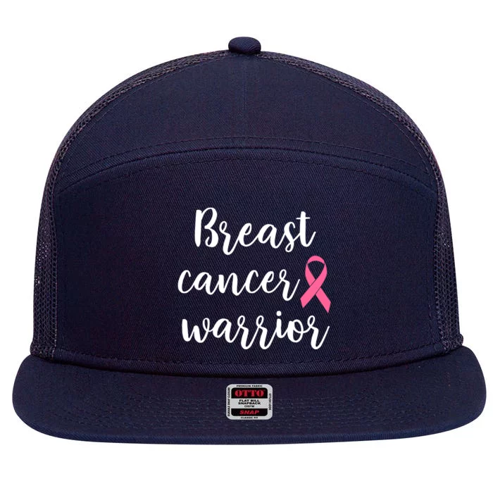 Breast Cancer Warrior Gift 7 Panel Mesh Trucker Snapback Hat