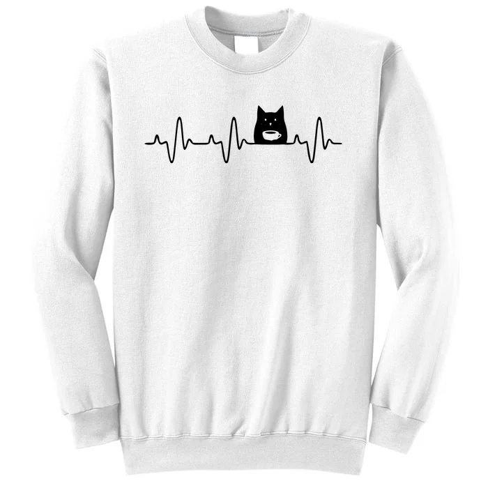 Black Cat With Coffee Cute Cats And Coffee Lover Sweatshirt