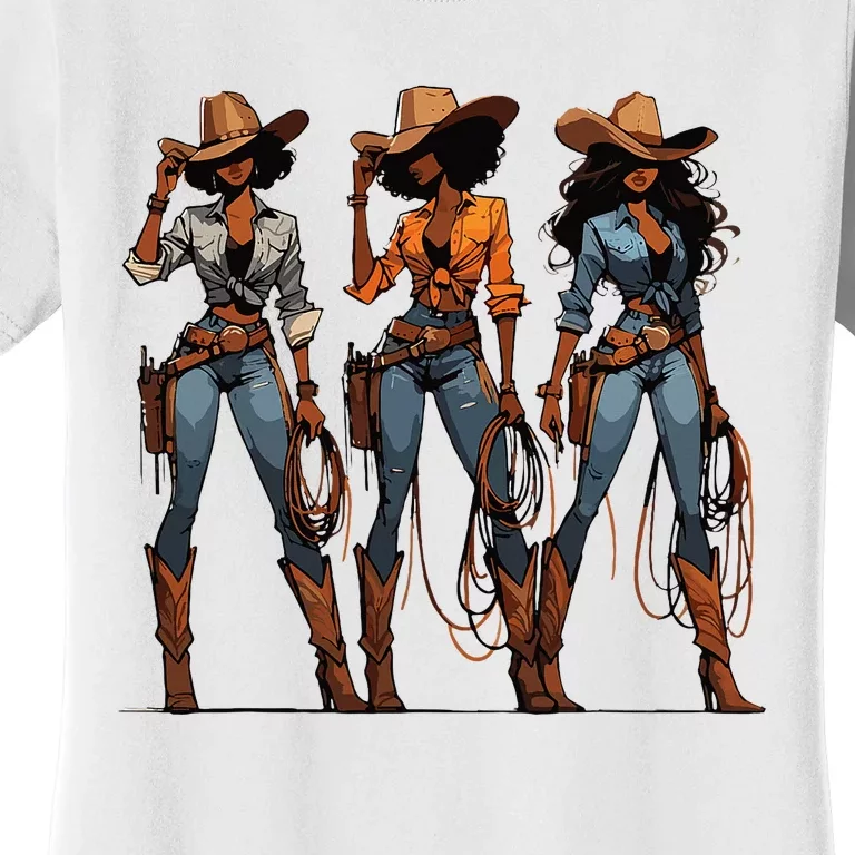 Black Cowgirl Western Rodeo Melanin Black History Texas Women's T-Shirt