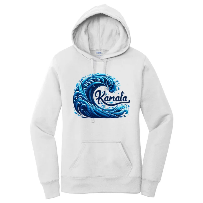 Blue Cats Wave For Kamala Women's Pullover Hoodie