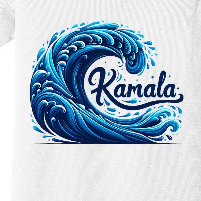 Blue Cats Wave For Kamala Baby Bodysuit