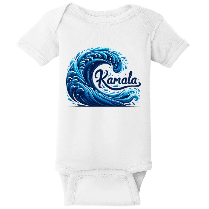 Blue Cats Wave For Kamala Baby Bodysuit