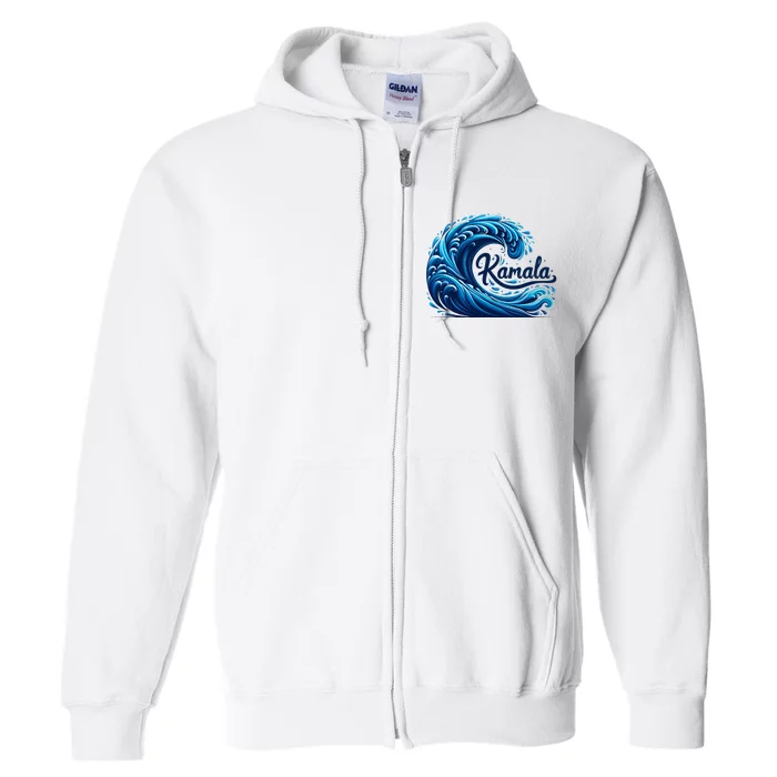 Blue Cats Wave For Kamala Full Zip Hoodie