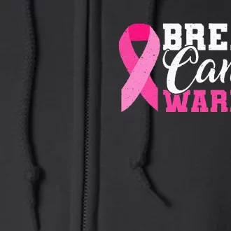 Breast Cancer Warrior Pink Ribbon Full Zip Hoodie