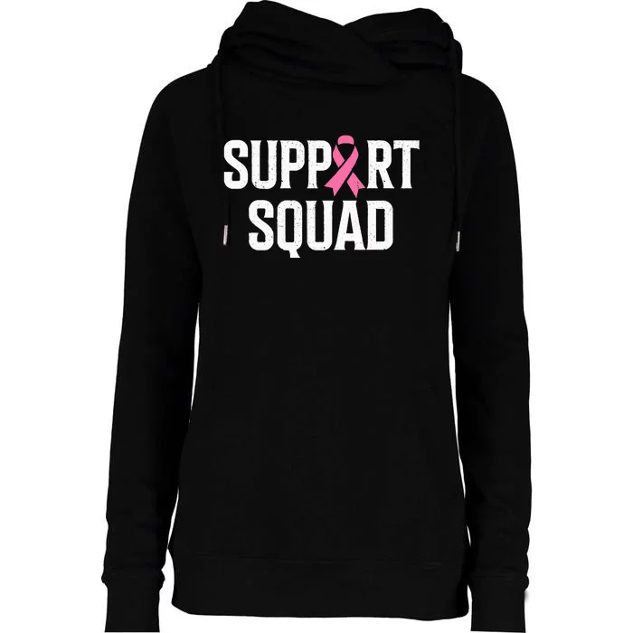 Breast Cancer Warrior Support Squad Breast Cancer Awareness Womens Funnel Neck Pullover Hood