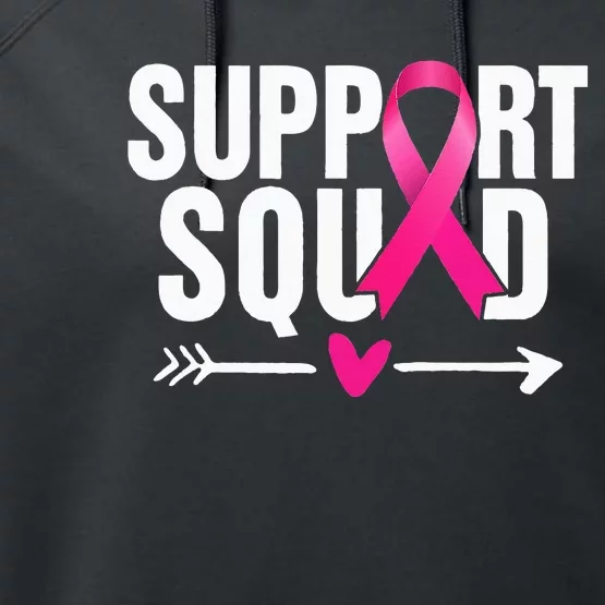 Breast Cancer Warrior Support Squad Breast Cancer Awareness Performance Fleece Hoodie