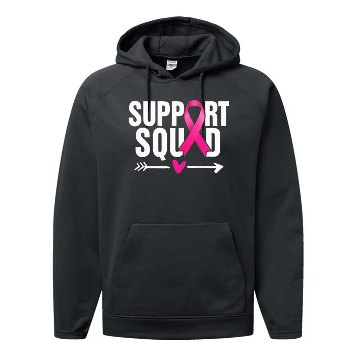 Breast Cancer Warrior Support Squad Breast Cancer Awareness Performance Fleece Hoodie