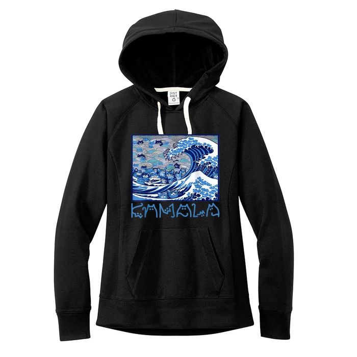 Blue Cats Wave Childless Cat Lady For Kama 2024 Women's Fleece Hoodie