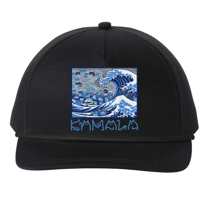 Blue Cats Wave Childless Cat Lady For Kama 2024 Snapback Five-Panel Rope Hat