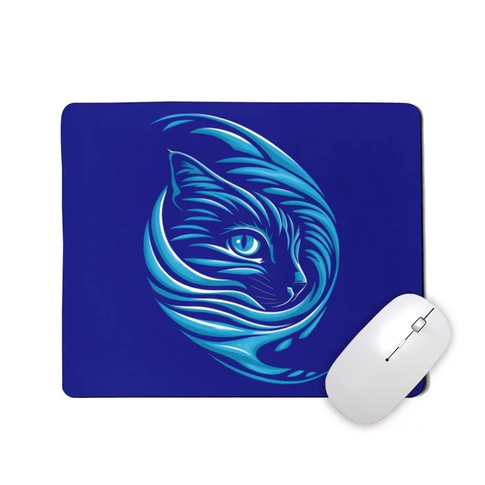 Blue Cat Wave For Kamala 47 Funny Cat Ladies Harris 2024 Gift Mousepad