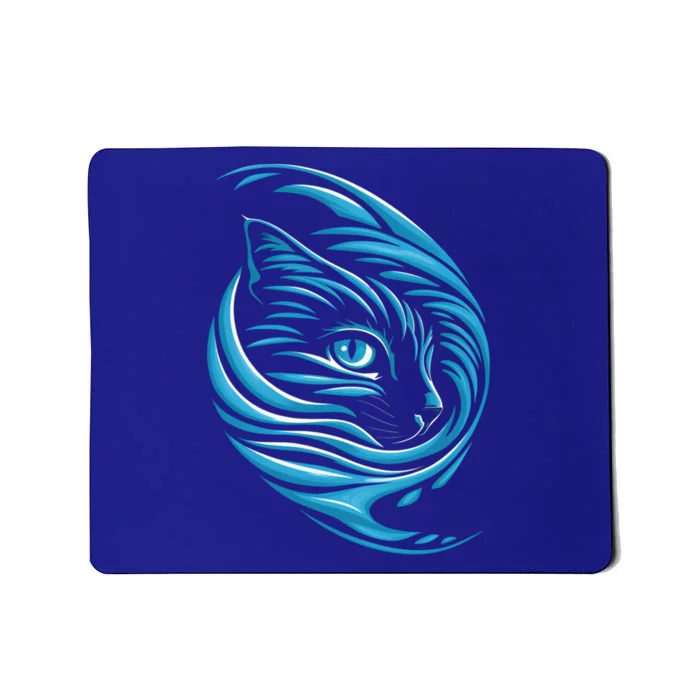 Blue Cat Wave For Kamala 47 Funny Cat Ladies Harris 2024 Gift Mousepad