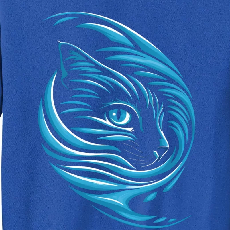 Blue Cat Wave For Kamala 47 Funny Cat Ladies Harris 2024 Gift Tall Sweatshirt