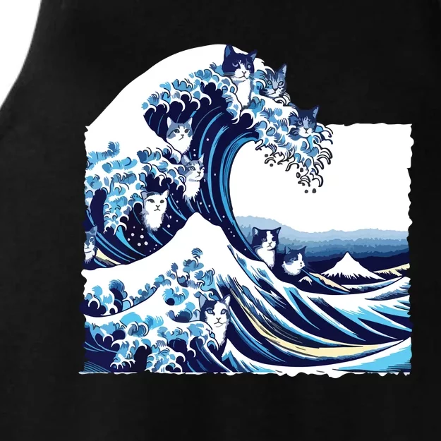 Blue Cats Wave For Kamala Funny Cat Owners Kamala Harris Ladies Tri-Blend Wicking Tank